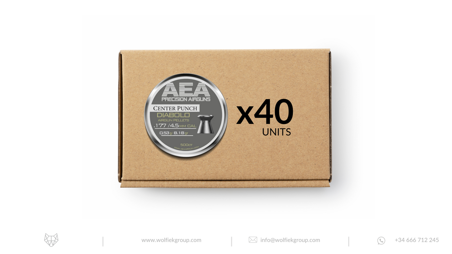 Master box · AEA Diabolo Pellets Flat Head · Cal .177 (4.5mm) · Weight 0.53g (8.18gr)